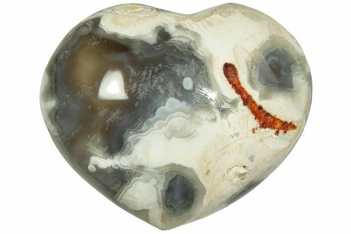 Polished Orca Agate Heart - Madagascar #210203